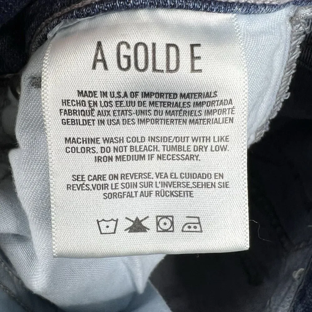 AGOLDE Jeans Womens 27 Blue Medium‎ Wash Sophie Skinny Stretch Distressed Denim